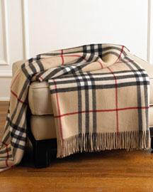 Burberry Check Throw in Camel