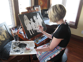 Simms Family Portrait Eva painting