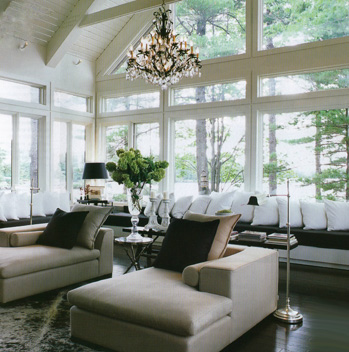 a frame cottage with banquette seating 
