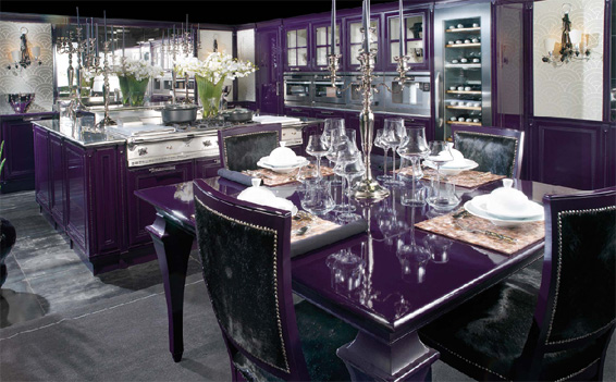 Brummel Cucini Luxury Kitchen Custom Lucido Opaco Viola Purple kitchen