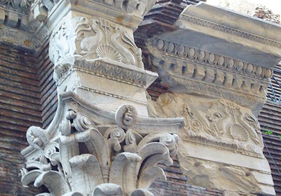 Temple of Neptune addorsed dolphin frieze corinthian column