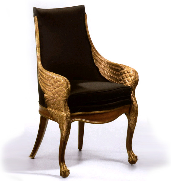 empire wing chair with gold wings
