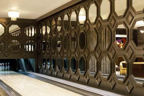 High Roller Suite Las Vegas Hard Rock Bowling Alley Octagon Design by Kelly Wearstler