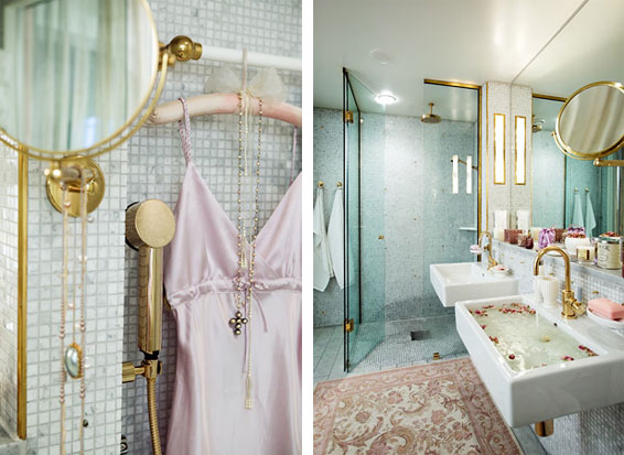 Get This Look Polished Brass Bath Interior Design Inspiration