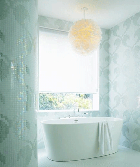 beautiful bath mosaic tiles green
