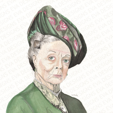 Maggie Smith Downton Abbey painting by Eva Robertson