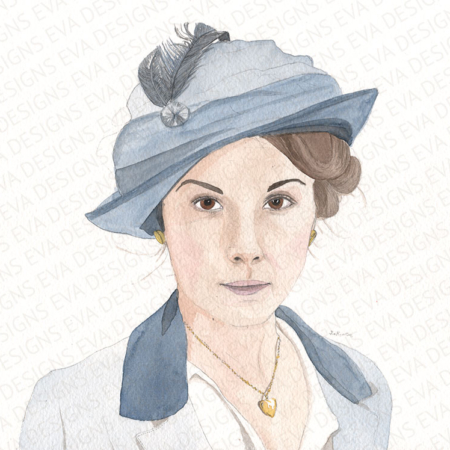 Mary in blue Downton Abbey painting by Eva Robertson