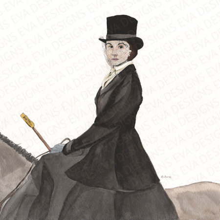 Mary on horse Downton Abbey painting by Eva Robertson