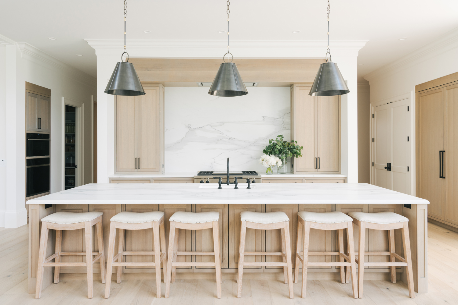 white and oak kitchen table set